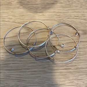 Alex and ani textured silver bracelets